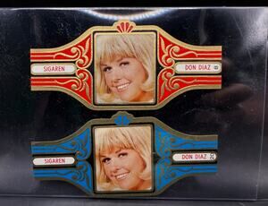 RARE Dutch 1970s Doris Day Cigar Bands Calamity Jane, Pillow Talk Que Sera Sera